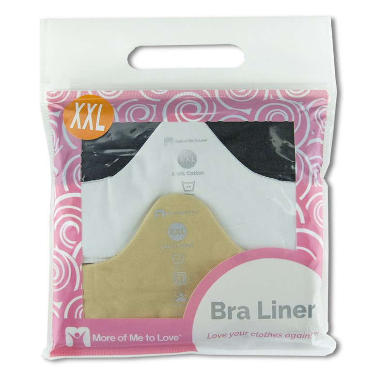 100% Cotton Bra Liner 3-Pack, Size: Medium (Black, White, Beige) by More of  Me to Love