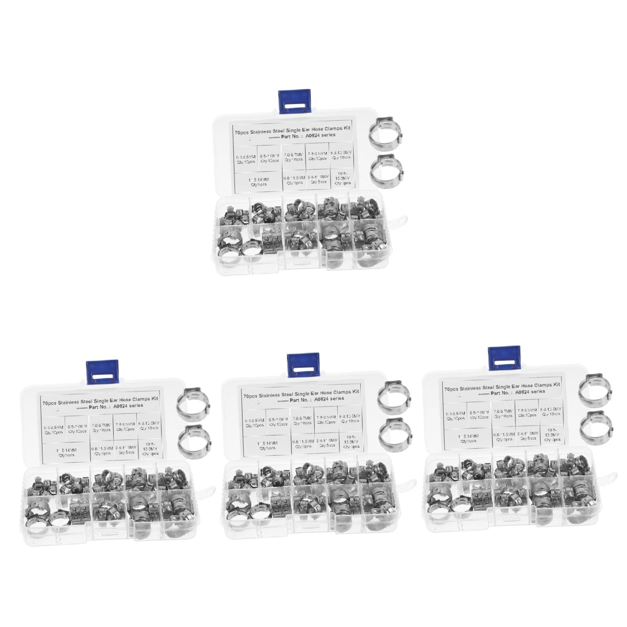 Set of 4 Double Tube Crimping Tools with Clamping for Secure and Connections