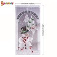 thumbnail image 2 of Spencer 84"x40" Christmas Lace Window Curtains, Snowman Door Curtains Panel with 20 LED Lights + 2 AA Batttery for Home Bedroom Xmas Party Holiday Decor, 2 of 8