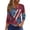Navy #40, variant on KDDYLITQ 250 Anniversary Usa Shirts Womens 250th Anniversary Printed Button V Neck Tees Flag 3/4 Sleeve 4th Of July Tops Vintage Comfy T-Shirts Navy 2XL