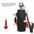 thumbnail image 4 of Water Bottle Carrier, 1000ml Water Bottle Insulated Cover Neoprene Carrier Bag Pouch with Adjustable Shoulder Strap for Outdoor Sports Kettle Travel（Black）, 4 of 7