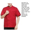 thumbnail image 7 of Pink Season Chef Top Patch Pocket Single-breasted Stand Collar Buttons Short Sleeves Catering Restaurant Unisex Plus Size Chef Uniform Cooking Clothes, 7 of 7