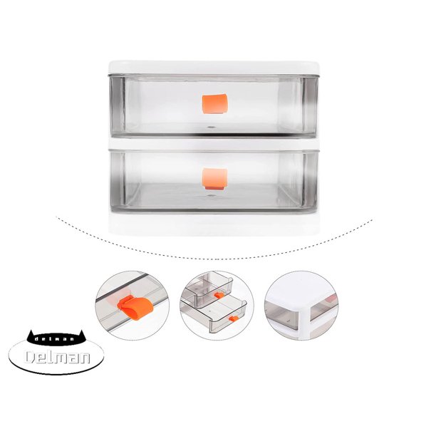PP Sundries Holder Three Layer Drawer 2 drawer plastic storage small