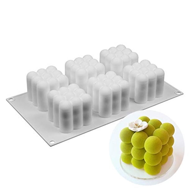 Molde De Postre Silicona 6 Cubo Pastel Molde 3D Cubo Silicona Mousse Cubo Molde 3D Bola Ndcxsfigh Libre de BPA