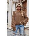 thumbnail image 4 of Womens Sweaters Pullover Oversized Deep V Neck Off Shoulder Tops Long Sleeves Loose Knit Sweater, 4 of 6