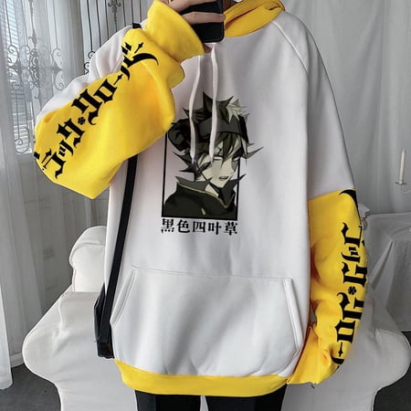 ZWP01 Harajuku Anime Black Clover Asta Printed Hoodies Fro Men Women Patchwork Long Sleeves Hoodies Manga Casual Loose Sweatshirt