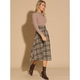 thumbnail image 4 of DARING DIVA Women's High Elastic Waist Fall Winter A-Line Midi Skirt XS Brown, 4 of 6