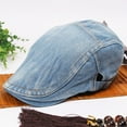 thumbnail image 6 of Unisex Denim Newsboy Hats Flat Ivy Gatsby Cabbie Driving Berets Hat Cotton Dad Cap for Men Women, 6 of 7