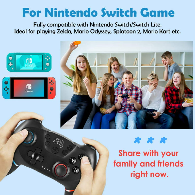  Switch Controller, Wireless Pro Controller for Switch/Switch  Lite/Switch OLED, Switch Remote Gamepad with Joystick, Adjustable Turbo  Vibration, Ergonomic Non-Slip : Video Games