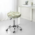 thumbnail image 7 of Bingfone12 Inch Padded Round Bar Stool Cover Cushion With Elastic Fabric Round Chair Seat - Rose Darkseagreen Color Background, 7 of 7