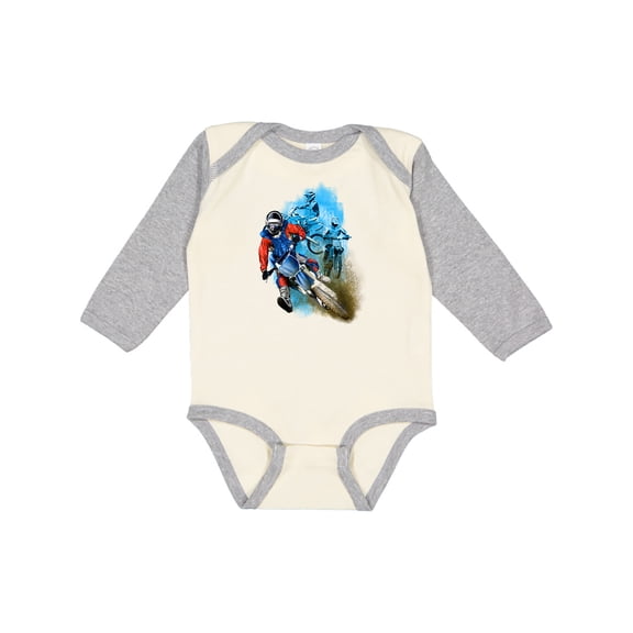 Inktastic Motocross Boys Long Sleeve Baby Bodysuit