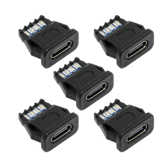 Chenyang 5pcs/set DIY OEM Type C Female Socket Connector to 6Pin PCBA Pinout Rectangle Latch Mount Type DC 5V/20V PD Power IP67