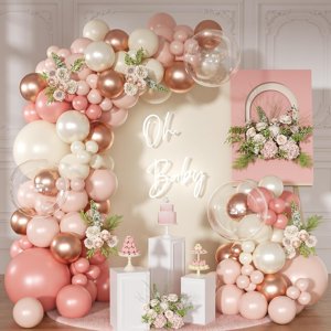 Dusty Blue Balloon Arch Kit Light Blue White Balloon Garland Kit Dusty Rose