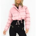 thumbnail image 7 of YueHuiYing Women's Cropped Long-sleeved Jacket Zip Up Winter Short Quilted Jackets Bubble Coat, 7 of 7