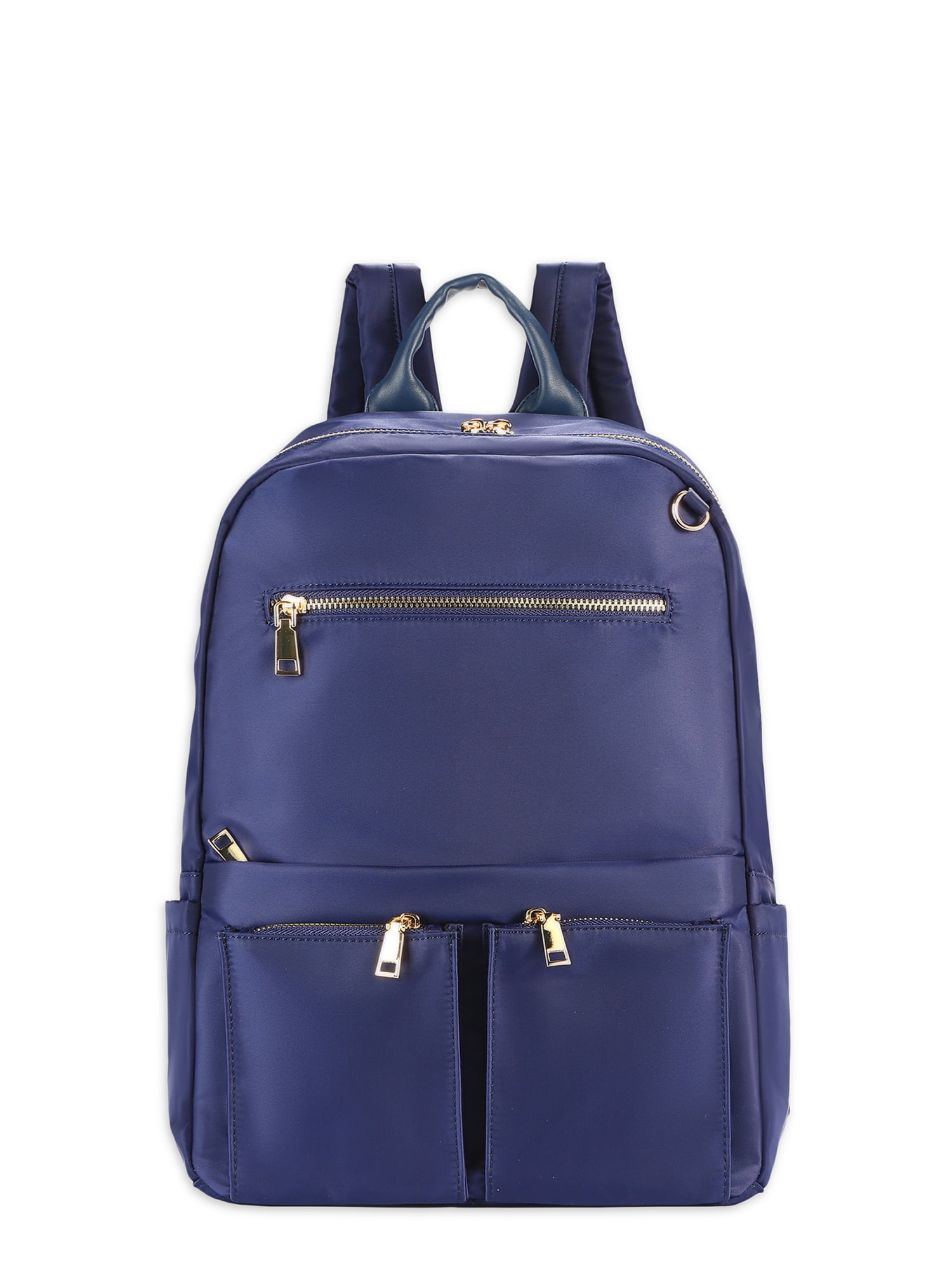Becool Women's Nylon Medium Dome Backpack with Front Pockets Navy