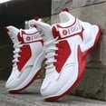 thumbnail image 4 of Men'S High-Top Sneakers - Lightweight Running Shoes with Non-Slip Rubber Sole, White & Red Accent  Hiking, Everyday - All-Season Lace-Up Gym Shoes for Men,, Sporty Look, Durable Construction, 4 of 8