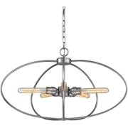 Z-Lite Persis 5 Light Pendant in Clear and Old Silver