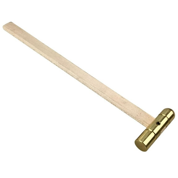 BENCH WIZARD 8.5" Brass Head Hammer  1/2" Dome And Flat Striking Surfaces  2.4 Ounce Hammer  Great For Shaping, Forming, and Flattening All Kinds of Metals