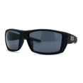 thumbnail image 1 of Locs Mens Rubberized Matte Black Biker Wrap Sunglasses All Black, 1 of 4