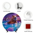 thumbnail image 4 of Honeii Capybara Bathtub Fun Print Elegant Bone China Decorative Plate, Porcelain Plate,Art Crafts,Ceramic Ornaments for Home Office Wall Decor-6in, 4 of 6