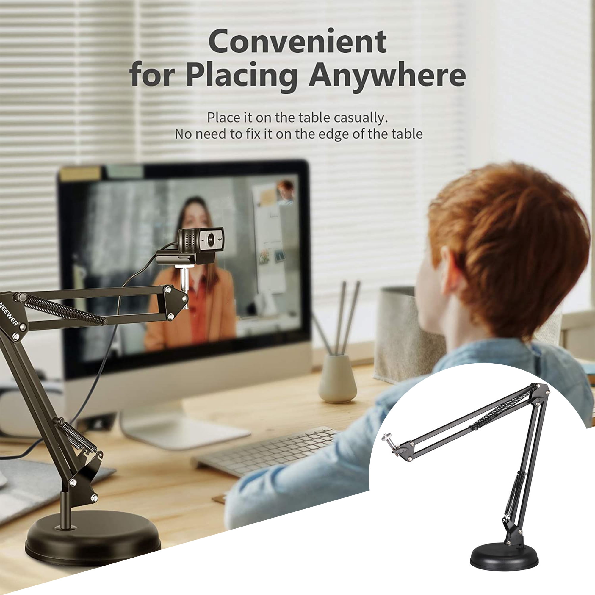 Technical Pro Microphone Suspension Crane Arm Adjustable Steel Height 20.9in