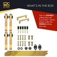 thumbnail image 3 of Rio Salto Mini Gold Barn Door Hardware Kit 6FT with Handles, Double Pannel Cabinet Sliding Barn 72" Hardware Track for Sliding Furniture Gold, 6FT Track Kit Double Door, 3 of 6