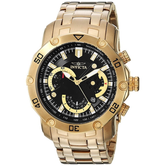 Invicta Men's Pro Diver 22767 Gold Tone Chronograph Bracelet Watch