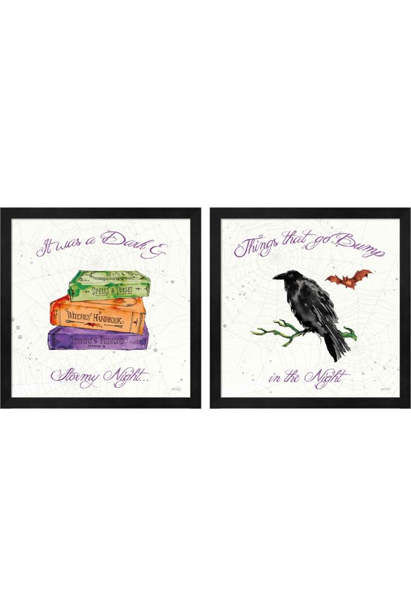 Phantoms of the Night Color B by Anne Tavoletti, 2 Piece Framed Art Set Each 13"W x 13"H