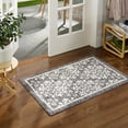 thumbnail image 3 of TOWN & COUNTRY EVERYDAY Walker Damask Medallion Everwash® Washable Multi-Use Decorative Rug, Tufted Kitchen Rug, Low-Profile Door Mat, Bedroom Rug and Bath Rug with Non-Slip Backing, Grey, 24"x40", 3 of 11