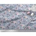 thumbnail image 2 of Soimoi Gray Cotton Jersey Fabric Pecan Leaves Print Fabric by Yard 64 Inch Wide, 2 of 3