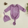 thumbnail image 2 of Unisex Baby Bodysuit Long Sleeve Newborn Infant Outfit&nbsp; for Newborn Infant Newborn Knotted Sleeping Bag Fetal Hat Set Baby Comfortable And Breathable Pajamas, 2 of 4