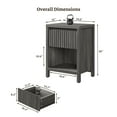 thumbnail image 3 of SICOTAS 26" Tall Farmhouse Nightstand Set of 2 with Drawer, Modern Beside Table with Minimalist Fluted Design & Handle-Less Storage Engineered Wood Bed Side Table for Bedroom, Black Oak, 3 of 13