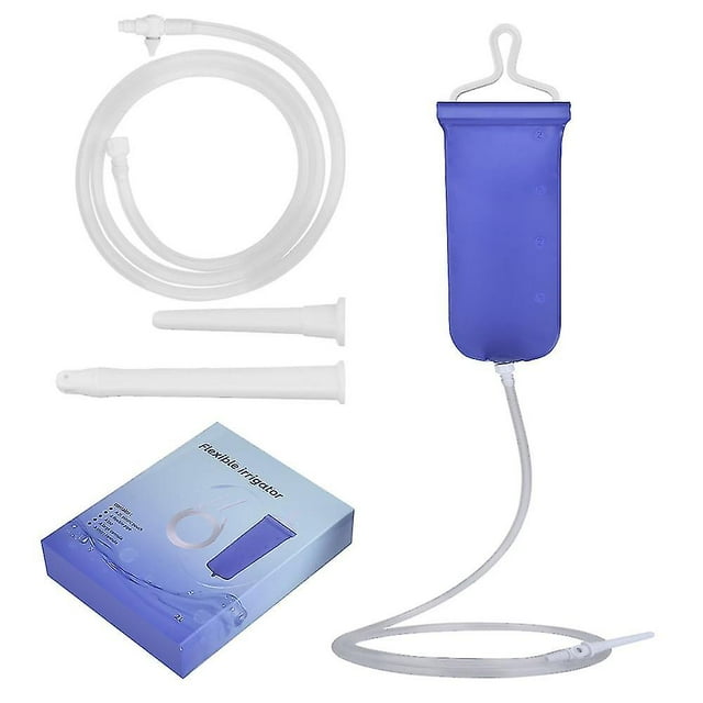 Purple Kit de limpieza de colon con bolsa de enema: kit de colon reutilizable, ducha con irrigador de enema para limpieza de colon con café y agua, ducha para hombres y mujeres