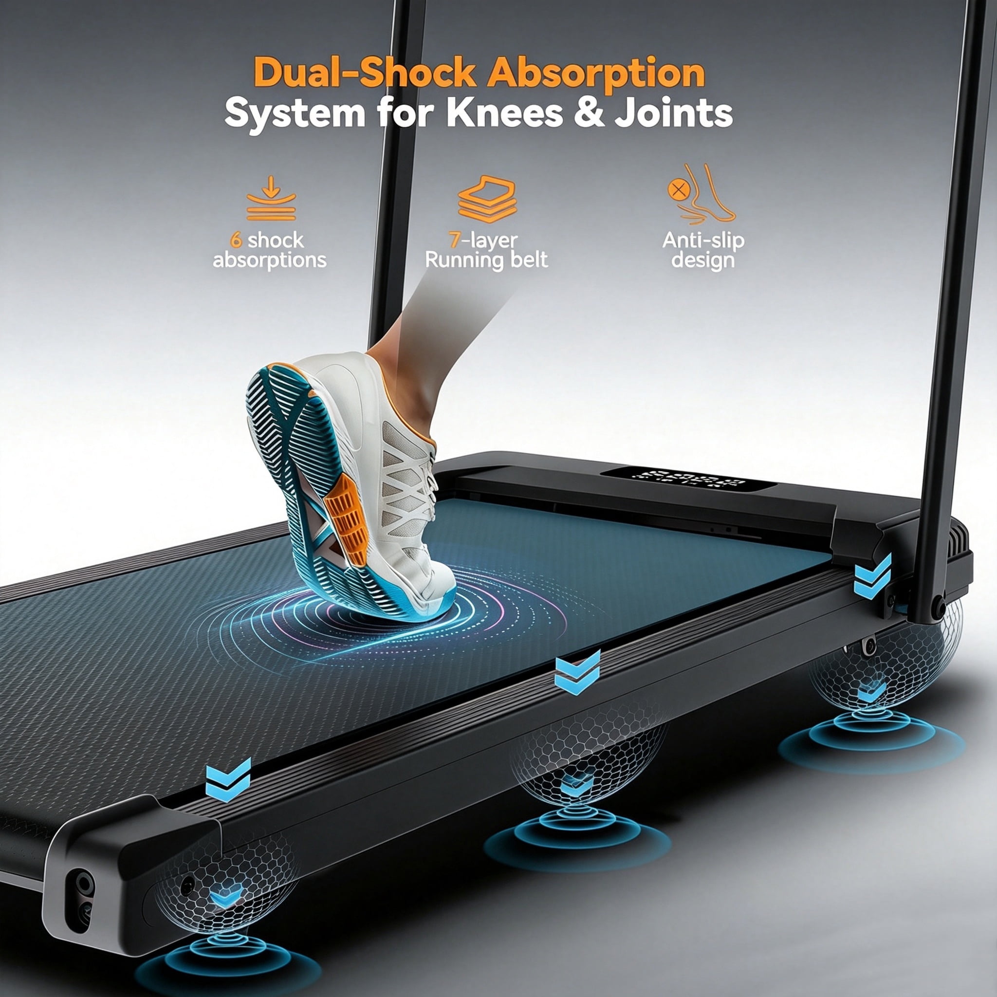 Incline Treadmill with Handle Bar,3.5HP Portable Treadmill with Desk,Walking Pad with Remote Control and LED Display, 350 lbs Weight Capacity