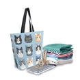 thumbnail image 2 of FORMRS Womens Canvas Tote Bag with Zipper Inner Pocket Shoulder Handbag, Cartoon Cute Cat, 2 of 7