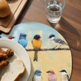 thumbnail image 4 of Round Placemats Watercolor Birds 15 inch Set of 4 Table Mats for Dining Table Blue Teal Yellow Heat Resistant Non-Slip Kitchen & Home Decorative Place Mat Set, 4 of 8