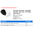 thumbnail image 2 of Front Outer CV Boot Kit - Compatible with 2000 - 2004, 2008 - 2013 Dodge Grand Caravan 2001 2002 2003 2009 2010 2011 2012, 2 of 2