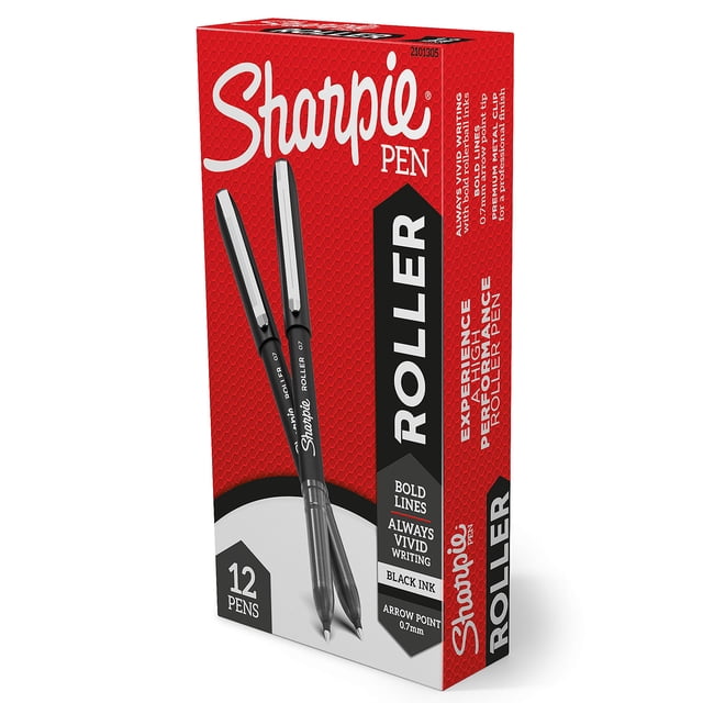 Bolígrafo con punta de flecha Sharpie, 0,7 mm, tinta negra, 12 unidades