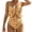 C-Yellow280, variant on DHFJKG One Piece Swimsuit Women Summer V Neck Ruffle Floral Printed Hallow Out High Cut Bathing Suit Soft Beachwear