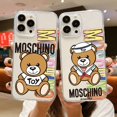 thumbnail image 2 of Funda transparente de oso bonito para IPhone 14, 11, 12 Pro, 8, 7 Plus, X, 13 Pro MAX, SE2020, XR, XS, MINISO, M-MOSCHINO Fivean unisex, 2 of 2