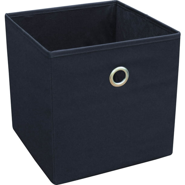 Mainstays Collapsible Fabric Cube Storage Bins (10.5" x 10.5"), Set of 4, Blue Cove Walmart