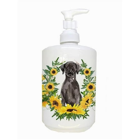 Carolines Treasures CK2923SOAP Black Labrador Retriever Ceramic Soap Dispenser