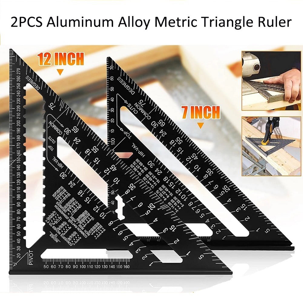 7" /12" Aluminum Alloy Speed Square Quick Roofing Rafter Triangle Ruler Guide 