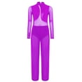 thumbnail image 2 of vastwit Kids Girls Gymnastics Unitards Full Body Rompers Mesh Lyrical Dance Outfits Ballet Jazz Dance Jumpsuit Purple 16, 2 of 6