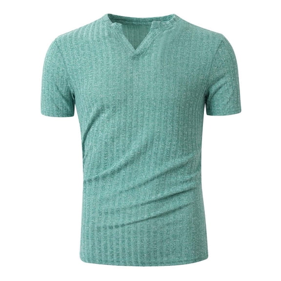 Ohufall Tshirts for Mens V-neck Short Sleeve Solid Color Slim Fit Pullover Shirts Casual Summer Daily Mens T Shirts