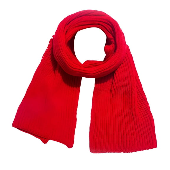 TELOLY Mens Scarf Winter, Warm Winter Scarf Unisex Polyester Fleece Multi Color Cold Weather Neck Scarves For Men Women, Red