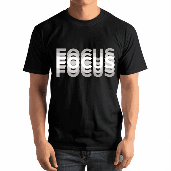 Men's Graphic Print Short Sleeve Focused T-Shirt For Men 1 Pcs Graphic Tee 100% Heavy Cotton - Comfortable Crew Neck, Soft Tees Casual Tops