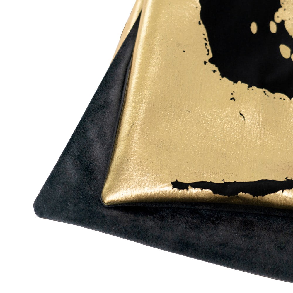 THE-TINOART Modern Luxury Abstract Velvet Throw Pillow Cover 22x22 Inch Set of 1 Contemporary Foiled Black and Gold Decorative Couch Pillow Case for Sofa Cushion Living Room Bedroom