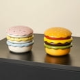 thumbnail image 5 of Ceramic Hamburger Plate Set, Creative Cute Burger Shape Dish Underglaze Color, Fun Snack Plate for Kids Adults, Microwave Safe, 5 of 6