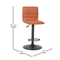 thumbnail image 6 of Flash Furniture Vincent 24" - 33"H Square Adjustable Swivel Mid Back Barstool, Cognac/Black, 6 of 10